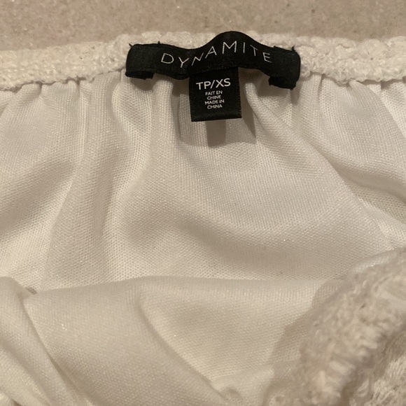 White Lace Dynamite Top XS - Picture 2 of 3